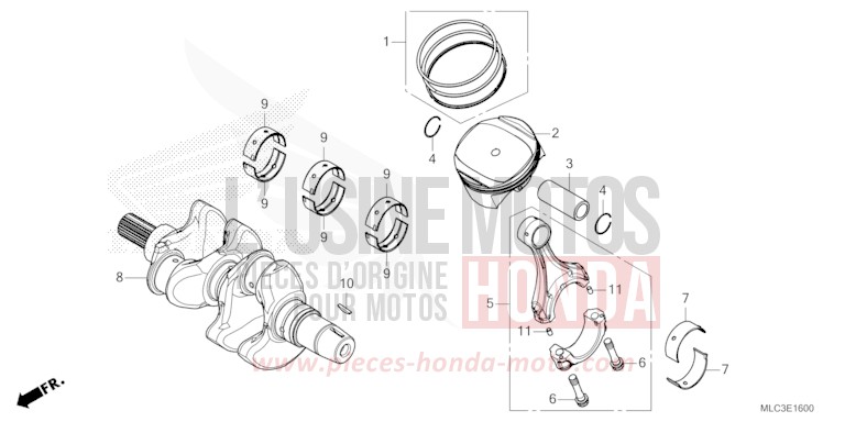 CRANKSHAFT/PISTON for Transalp 750 ROSS WHITE (NH196) from 2023